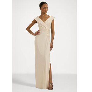NWT Ralph Lauren JERSEY OFF THE SHOULDER DRESS - mascarpone cream IVORY